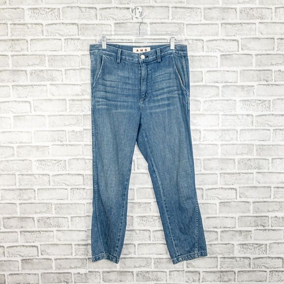 AMO DENIM Women's baggy Slouch Trouser Jeans Indigo Size 28 - Picture 1 of 9